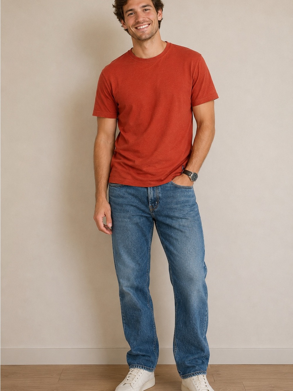 Patagonia Mens Worn Wear Organic Cotton Crewneck T-Shirt Rust Orange Size Medium